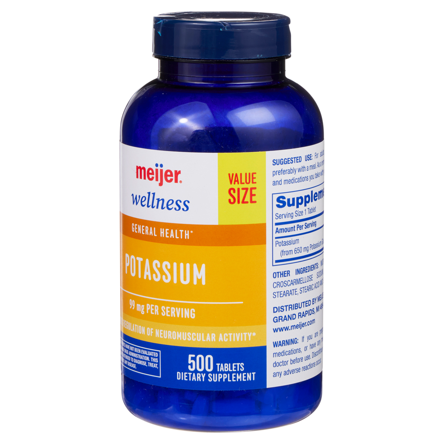 slide 3 of 5, Meijer Wellness Meijer Bb Potassium Cplt, 500 ct; 99 mg