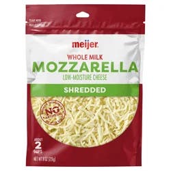 Meijer Shredded Whole Milk Mozzarella Cheese