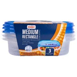 Meijer Medium Rectangle Containers with Lids
