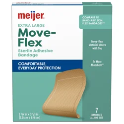 Meijer Move-Flex Adhesive Extra Large Bandages, 7 Ct