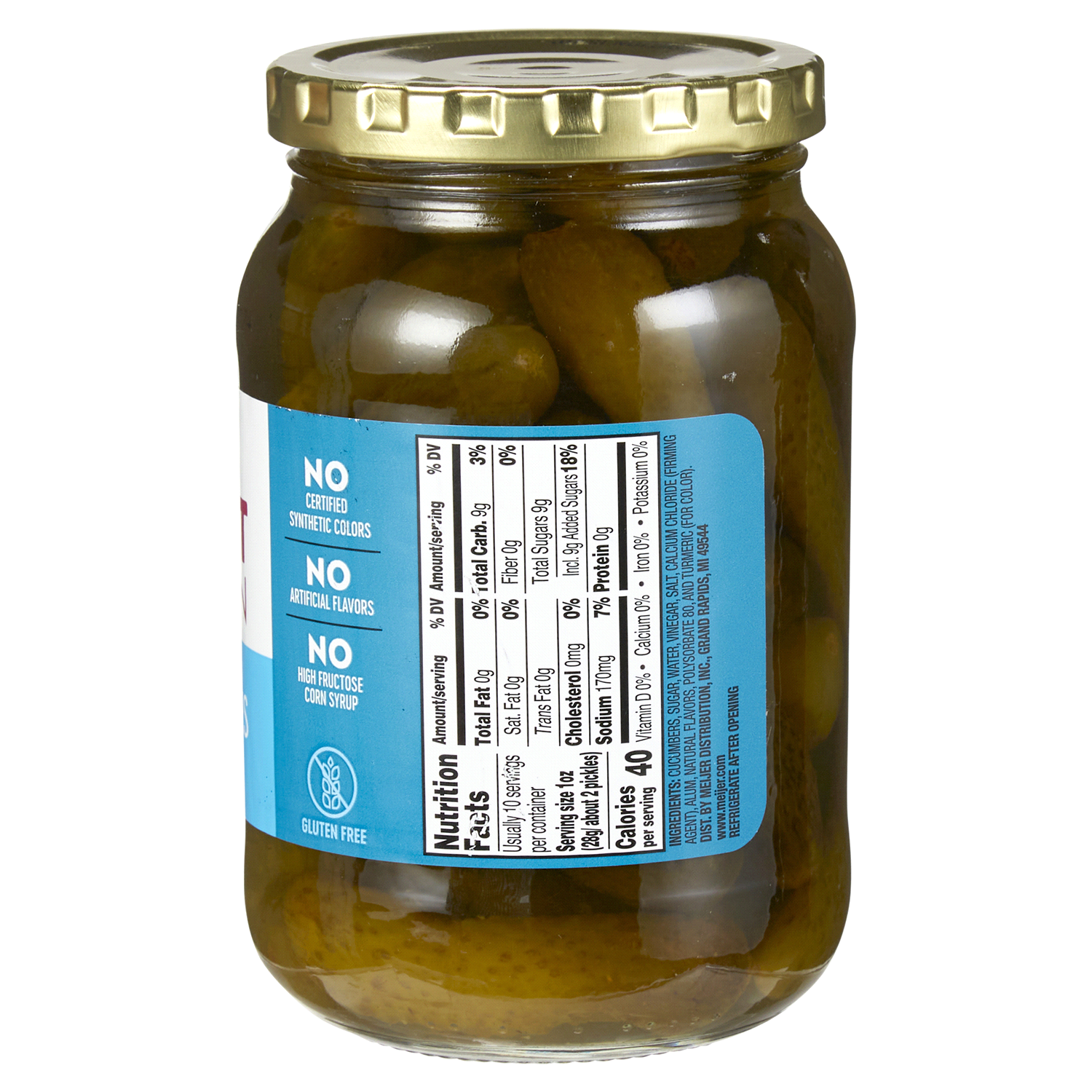 slide 5 of 5, Meijer Sweet Gherkins, 16 oz