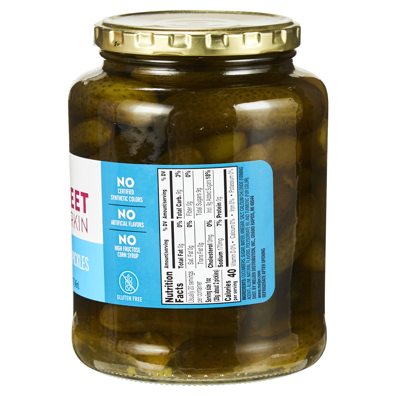 slide 3 of 5, Meijer Pickles Sweet Gherkin 32Oz, 32 oz