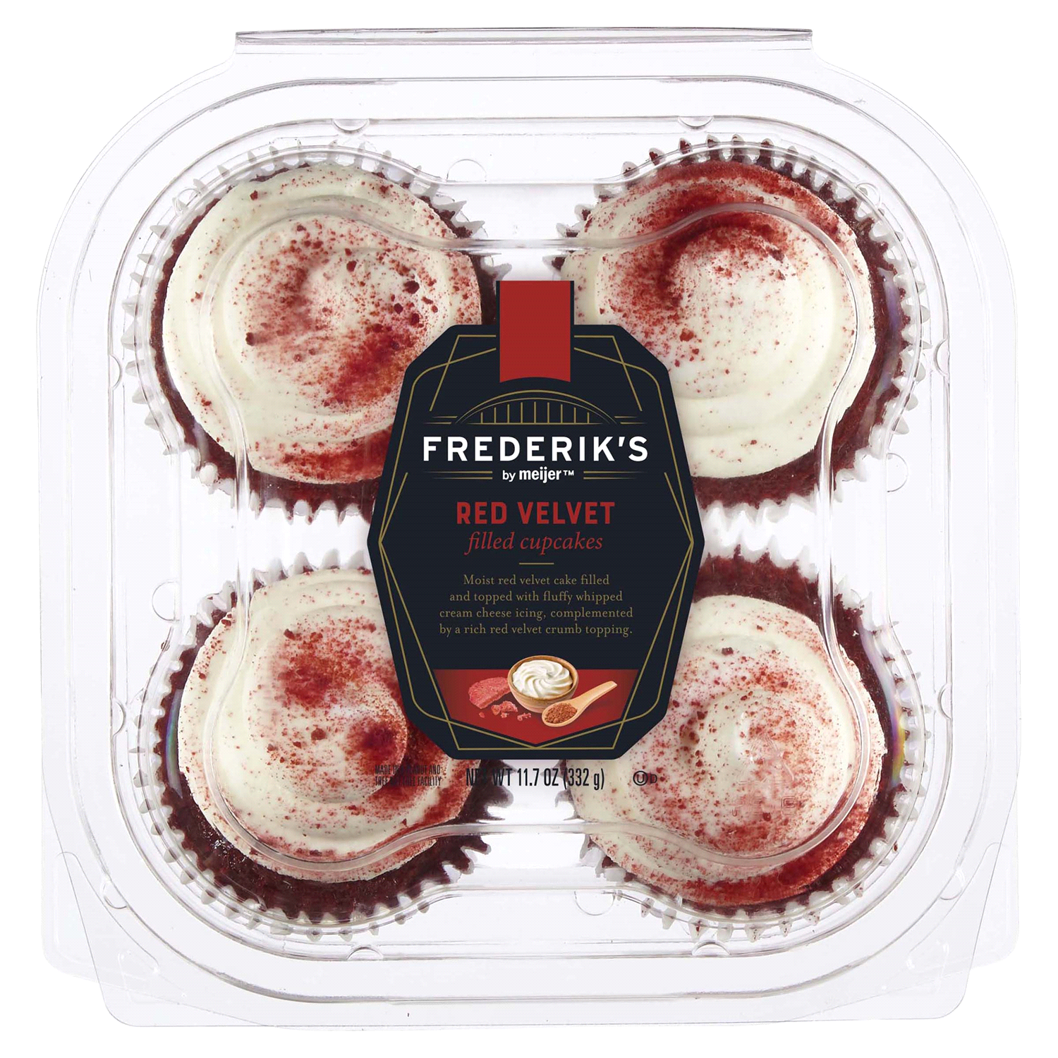 slide 1 of 2, Frederik's by Meijer Red Velvet Filled Cupcakes, 11.7 oz, 11.7 oz