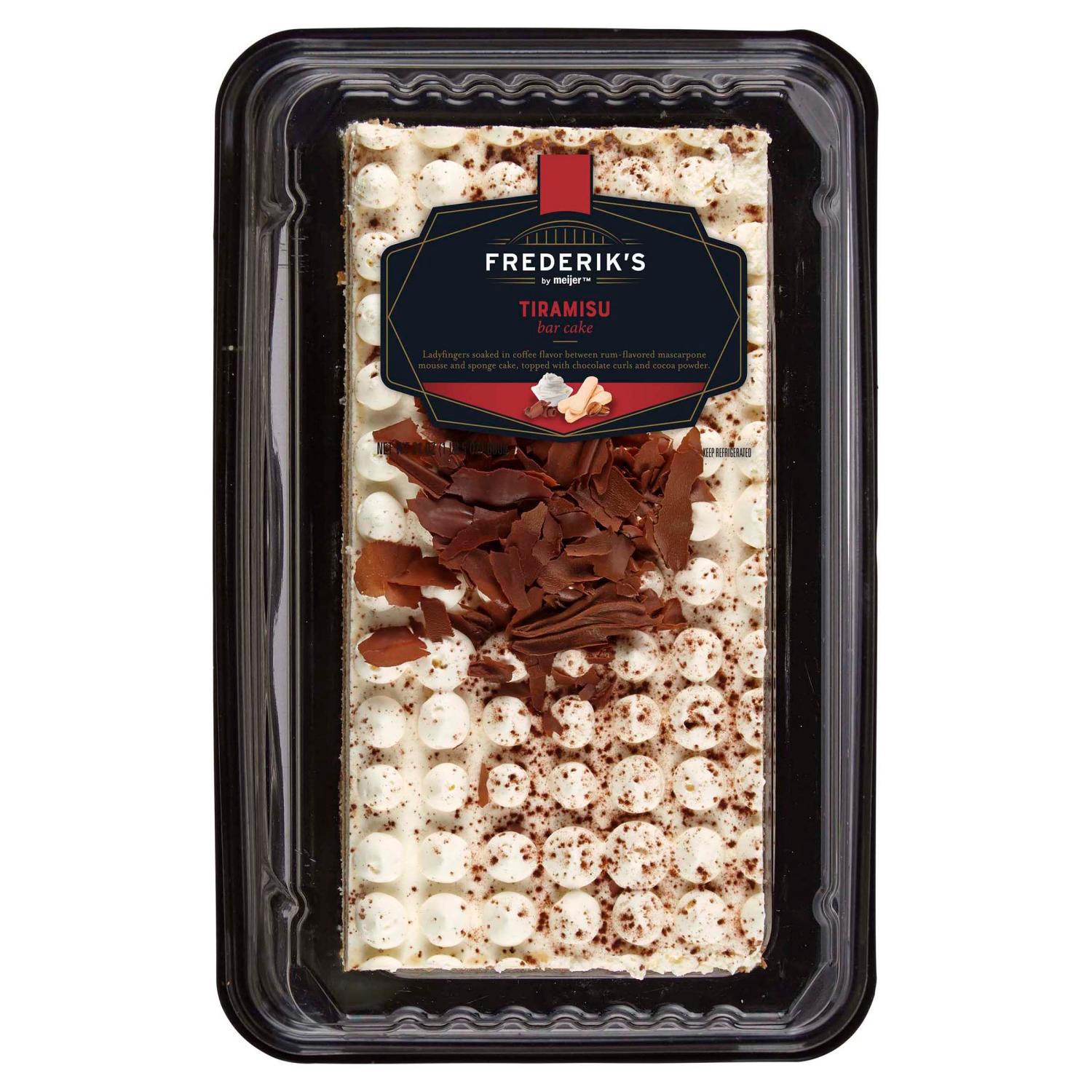 slide 1 of 3, FREDERIKS BY MEIJER Frederik's By Meijer Tiramisu Bar Cake, 21 Oz, 21 oz