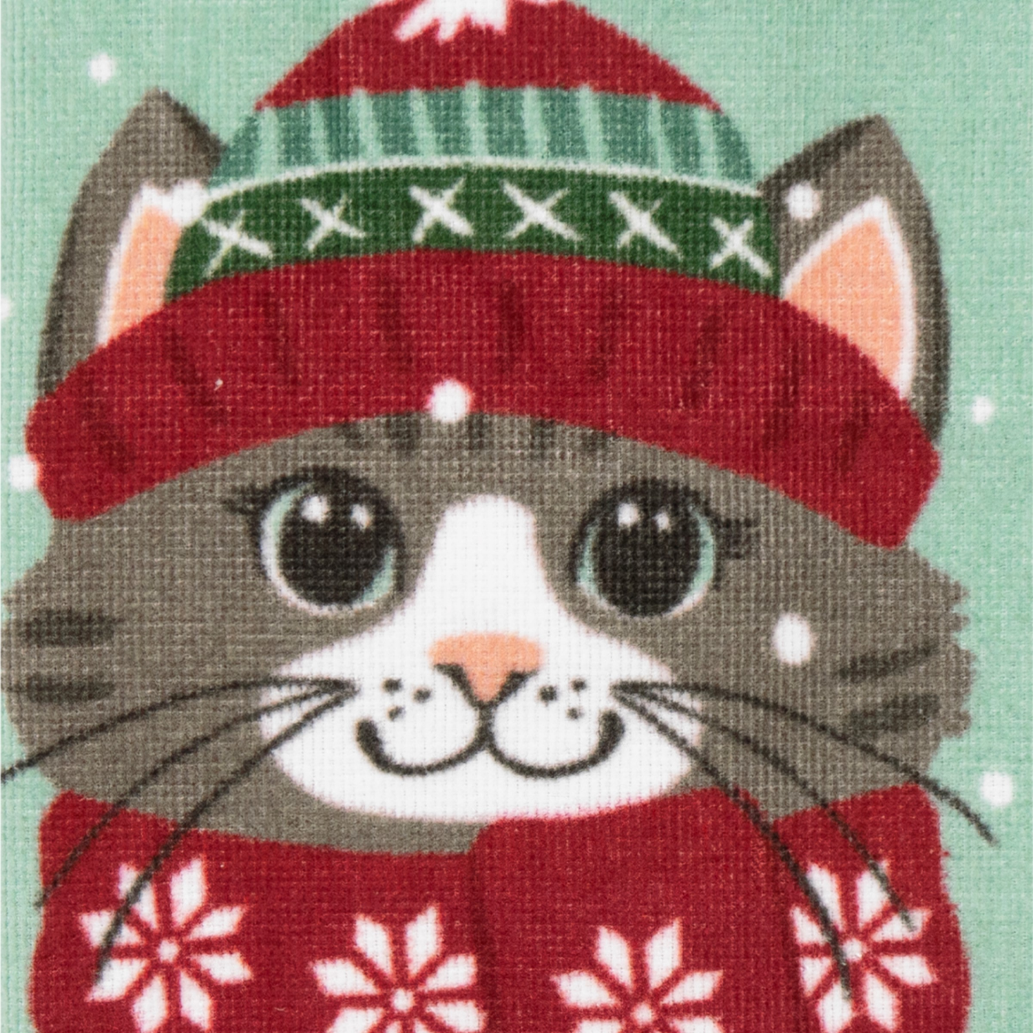 slide 2 of 2, December Home Cozy Christmas Kitty Digital Print Velour Kitchen Towel, 16 In 25 In, MED