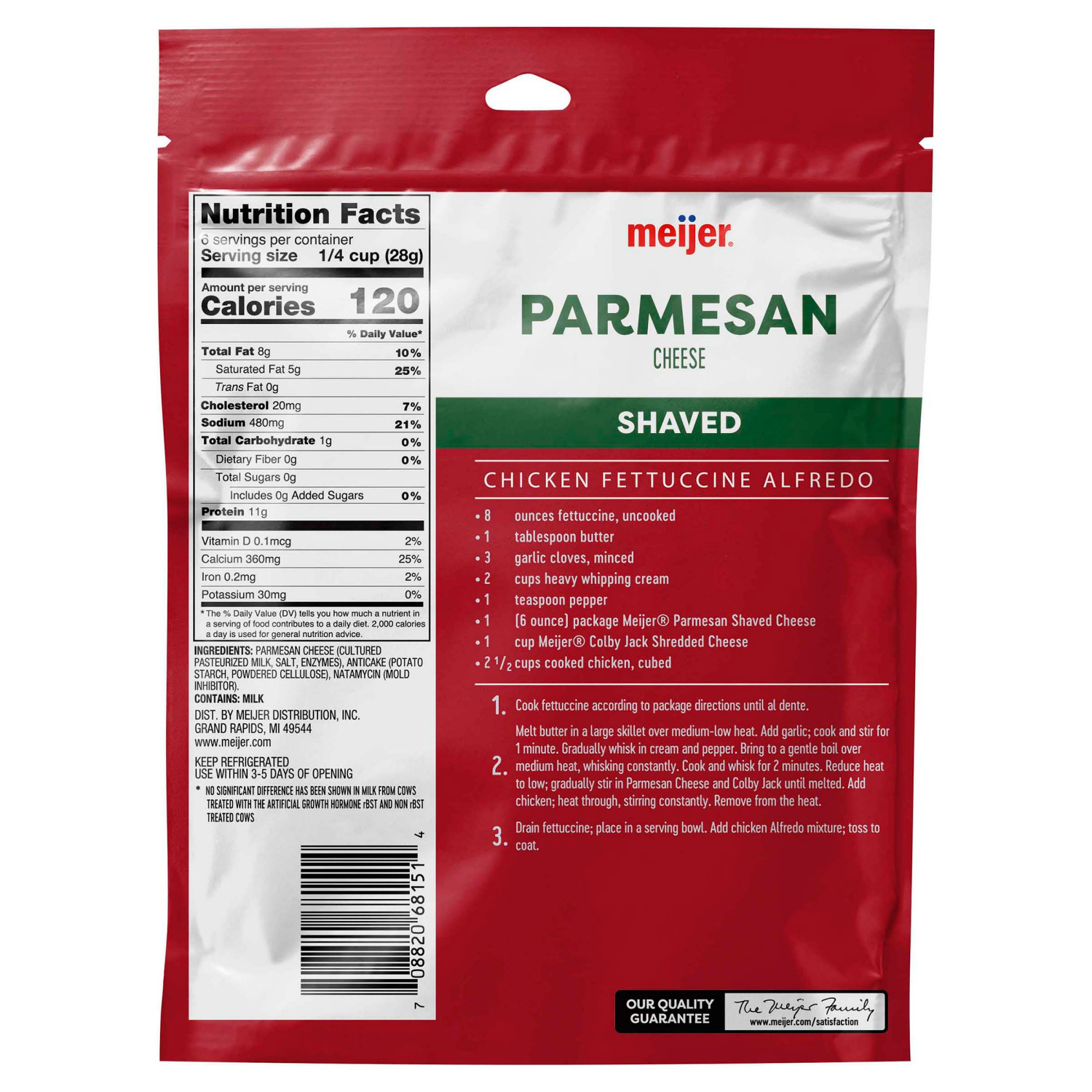 slide 2 of 2, Meijer Shaved Parmesan Cheese, 6 oz, 12 ct; 6 oz