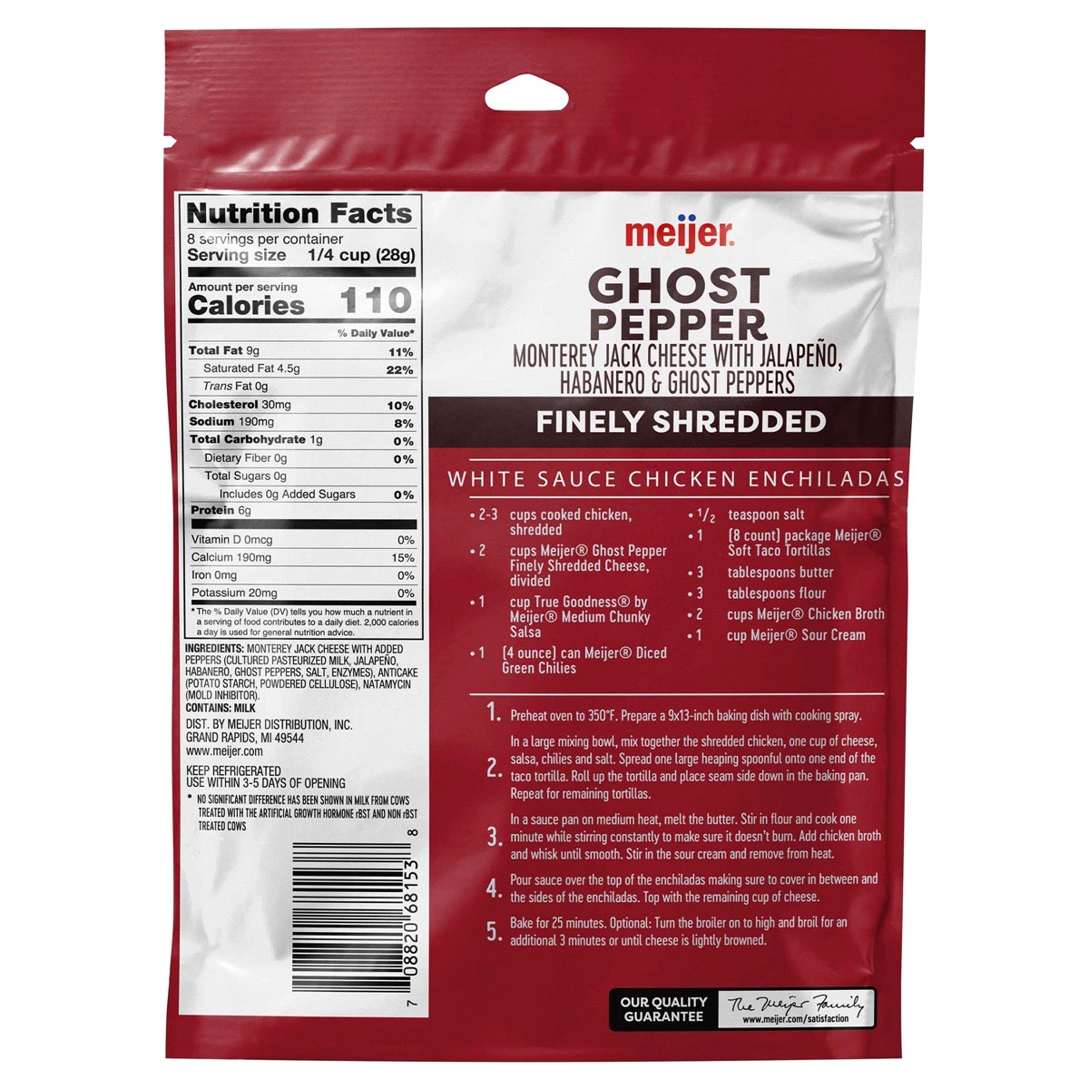 slide 2 of 2, Meijer Finely Shredded Ghost Pepper Cheese, 8 oz, 8 oz