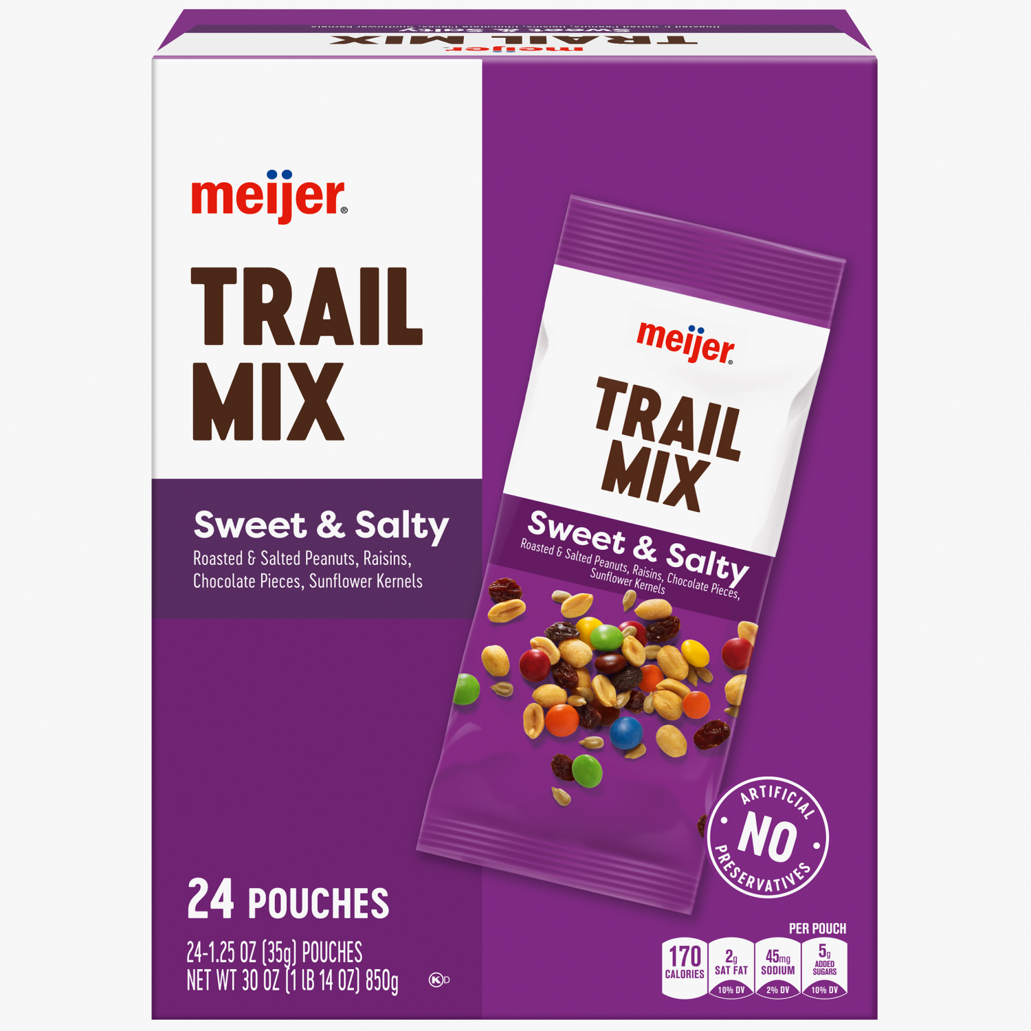 slide 2 of 8, Meijer Sweet and Salty Trail Mix, 24 ct