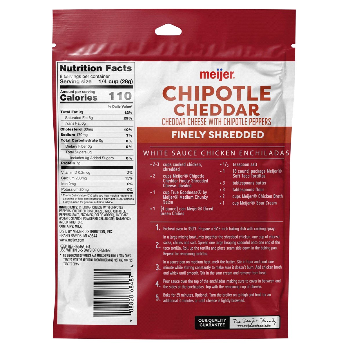 slide 2 of 2, Meijer Fancy Shred Chipotle Cheddar, 8 oz