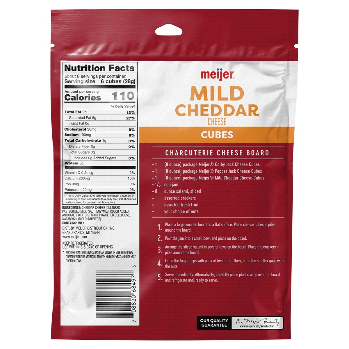 slide 2 of 2, Meijer Cheese Cubes Mild Cheddar 8 Oz, 8 oz