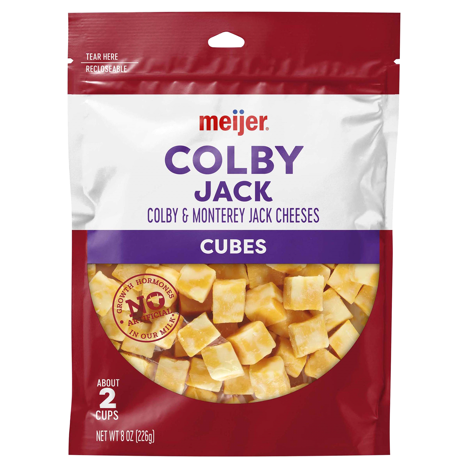 slide 1 of 2, Meijer Colby Jack Cheese Cubes, 8 oz, 8 oz