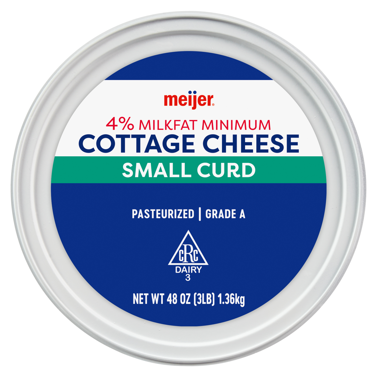 slide 4 of 4, Meijer 4% Milk Fat Small Curd Cottage Cheese, 48 oz