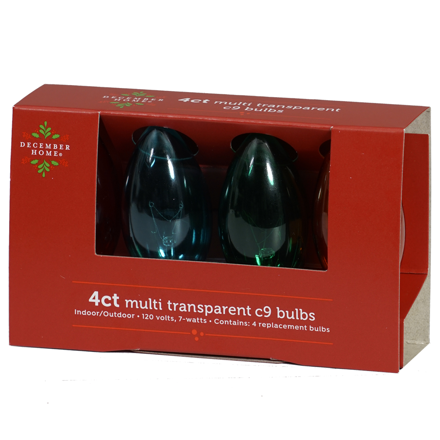 slide 3 of 3, Replacement Bulbs Transparent Multi C9 Bulbs, 4 ct