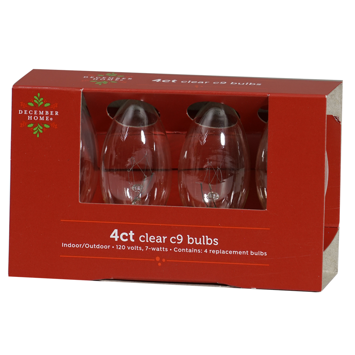 slide 3 of 3, December Home Clear Replacement Bulbs, C9, 4 pk, 4 ct