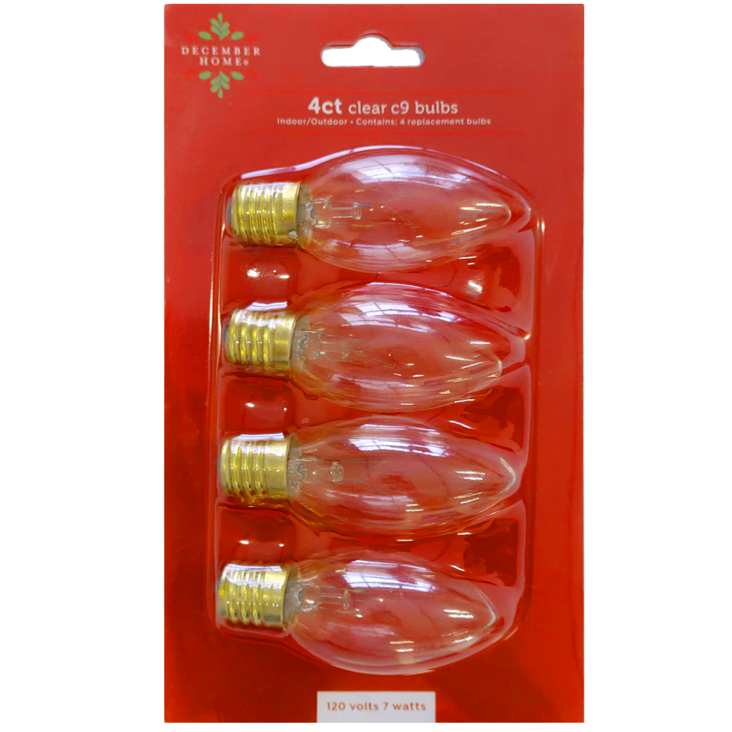 slide 1 of 3, December Home Clear Replacement Bulbs, C9, 4 pk, 4 ct