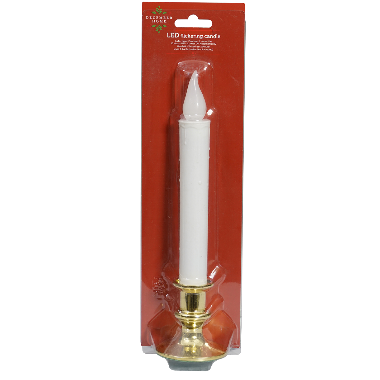 slide 1 of 2, December Home Candle Lamp Flickering Gold, 1 ct