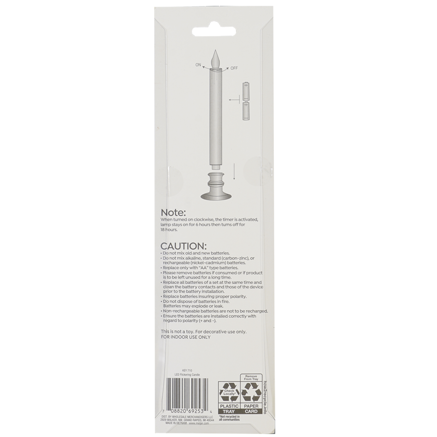 slide 2 of 2, December Home Candle LED Flickering Silver, 1 ct