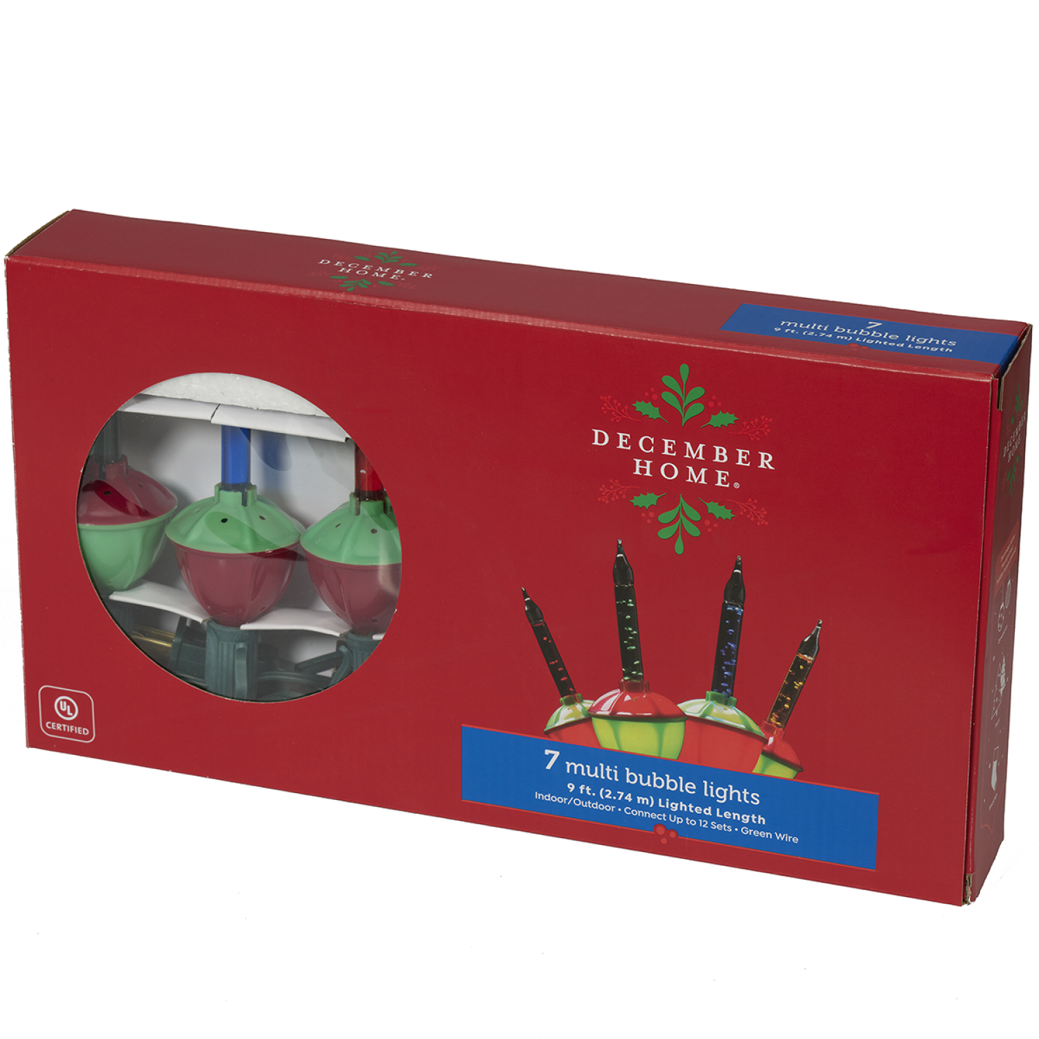 slide 2 of 2, December Home Light Set Bubble Light C7, 7 ct