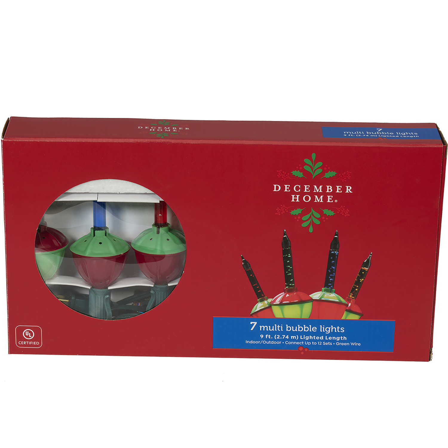 slide 1 of 2, December Home Light Set Bubble Light C7, 7 ct