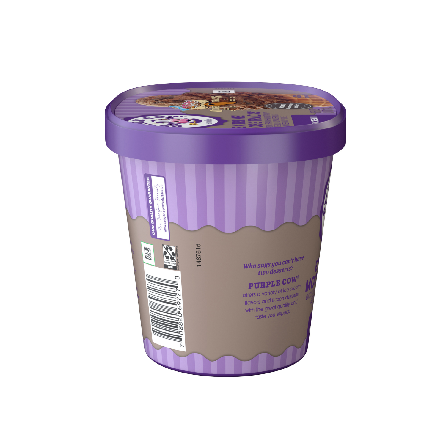 slide 3 of 5, Purple Cow Extra Chocolate Moose Tracks Ice Cream, 1.5 qt