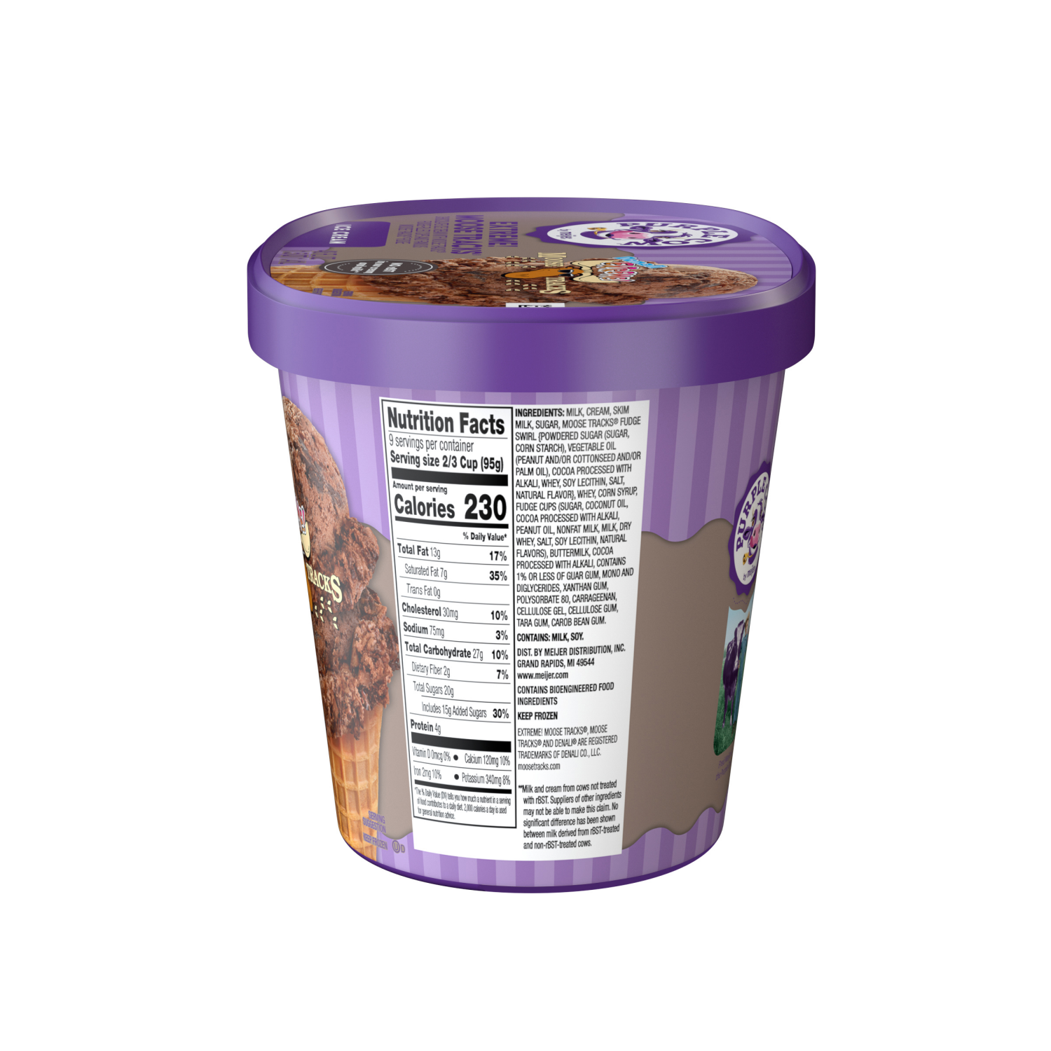 slide 4 of 5, Purple Cow Extra Chocolate Moose Tracks Ice Cream, 1.5 qt