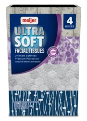 Meijer Ultra Soft White Facial Tissues Flat Box