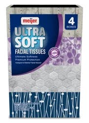 Meijer Ultra Soft White Facial Tissues Flat Box