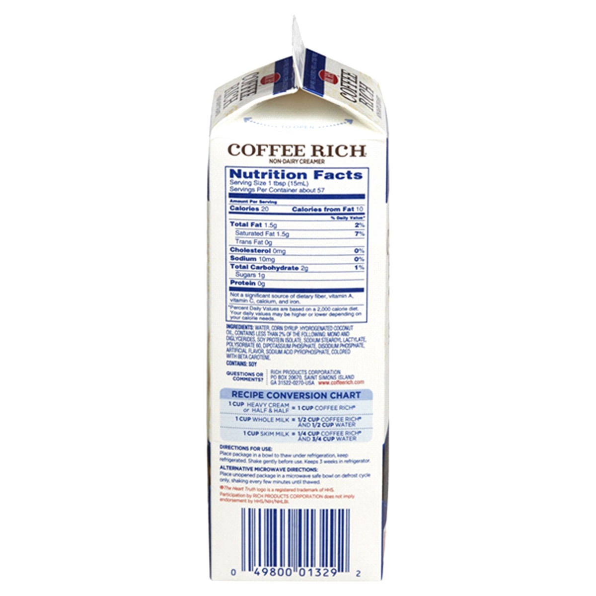 slide 10 of 13, Coffee Rich Non-Dairy Creamer, Original, 32 oz