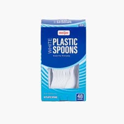 Meijer White Cutlery Spoons 48 Ct