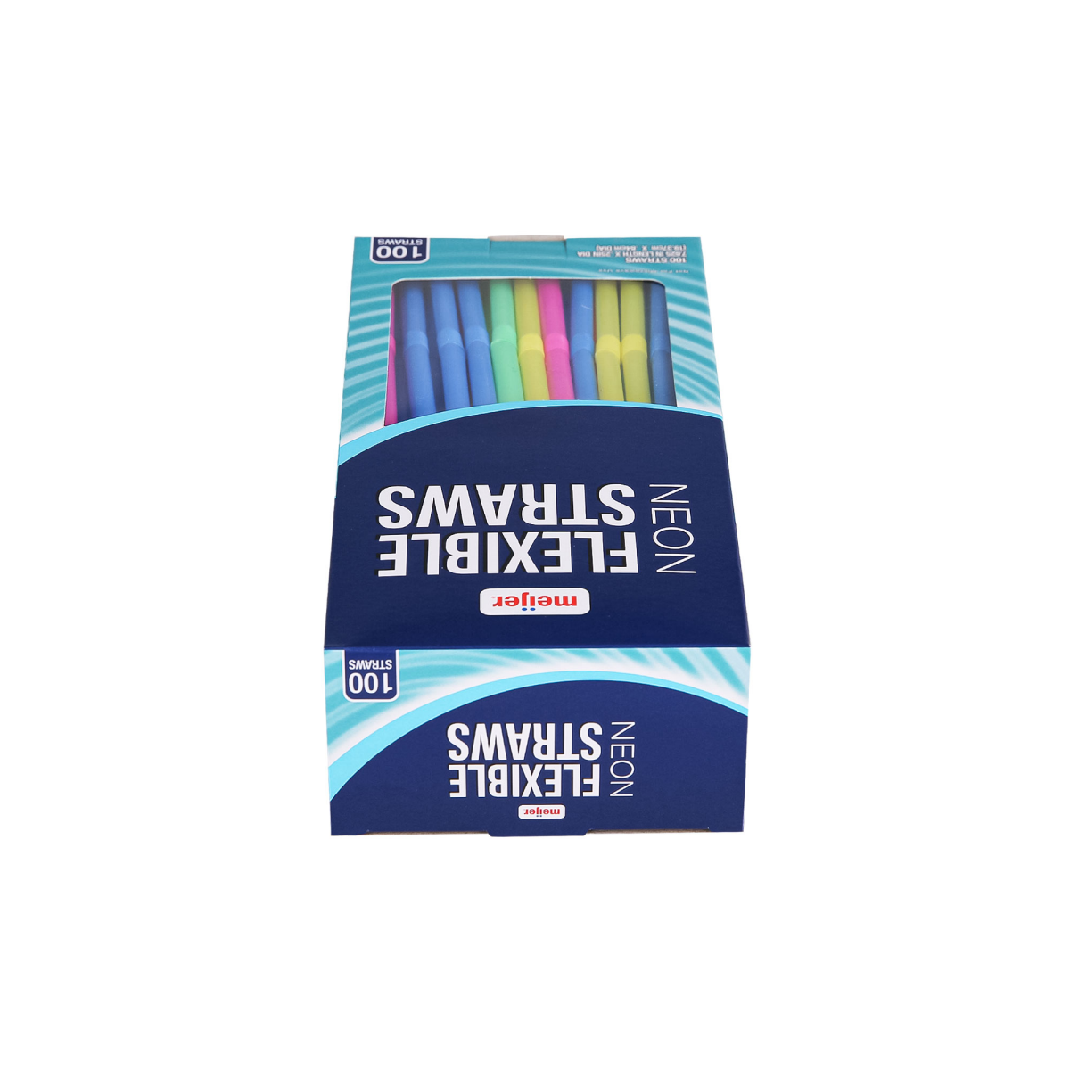 slide 2 of 6, MEIJER NEON STRAW FLEX 100 CX, 100 ct