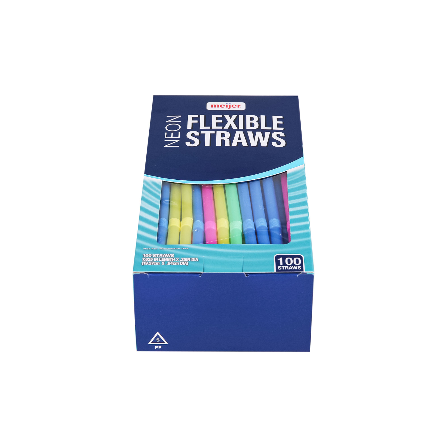 slide 3 of 6, MEIJER NEON STRAW FLEX 100 CX, 100 ct