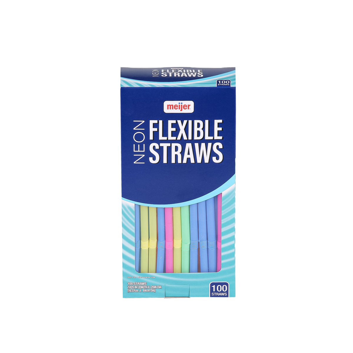 slide 1 of 6, MEIJER NEON STRAW FLEX 100 CX, 100 ct