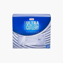 Meijer Ultra Clear Cutlery Combo, Forks, Spoons And Knives, 144 Ct