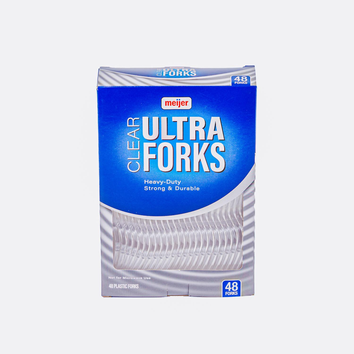 slide 1 of 6, Meijer Clear Ultra Forks, 48 Ct, 48 ct