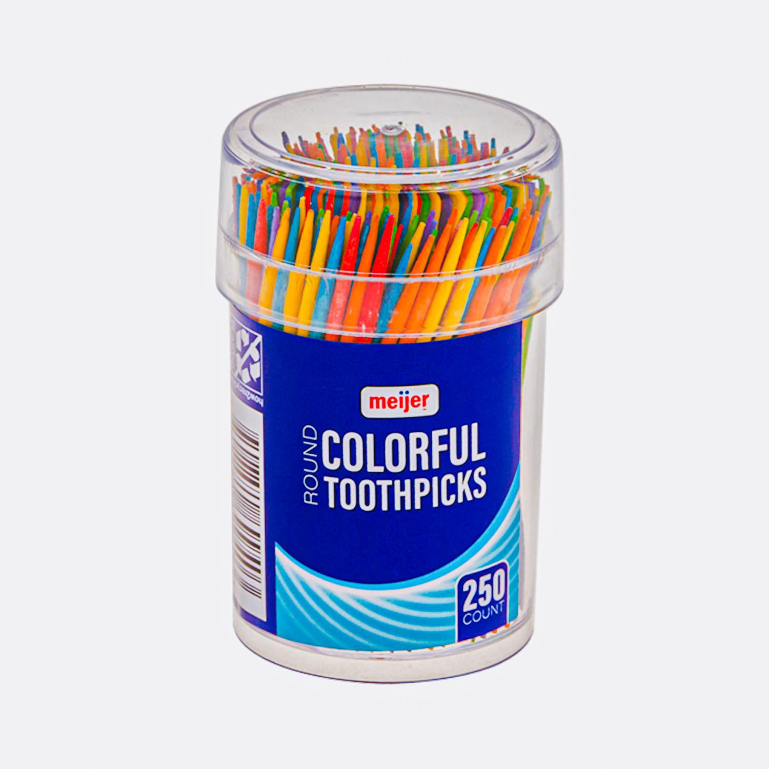 slide 1 of 6, Meijer Colorful Round Toothpicks, 250 Ct, 250 ct