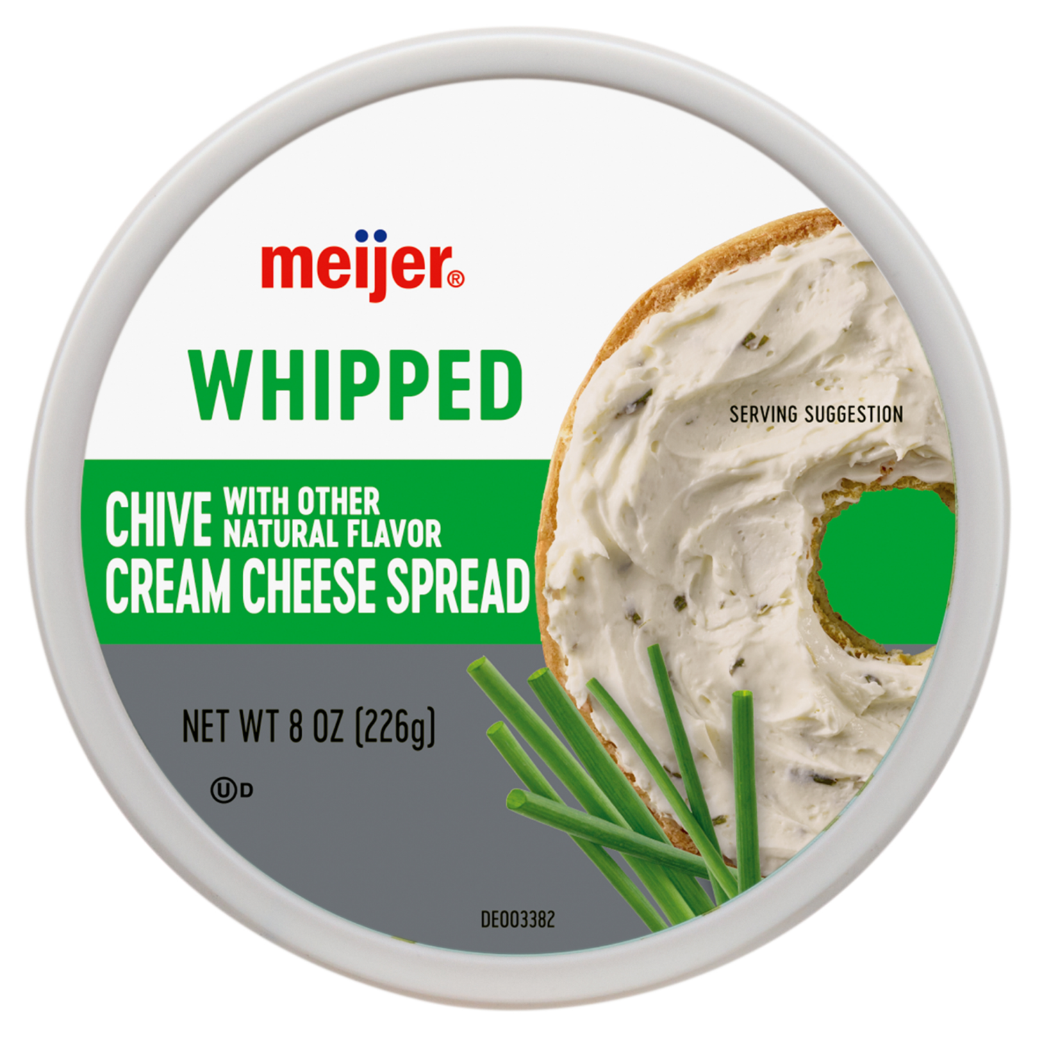 slide 3 of 3, Meijer Whipped Chive Cream Cheese Spread, 8 oz