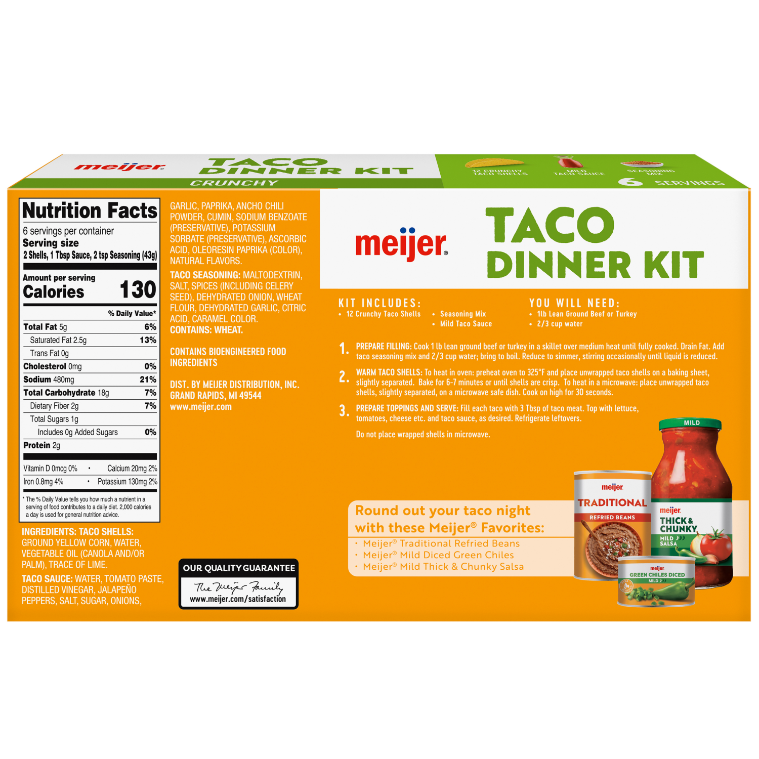 slide 2 of 7, Meijer Taco Shell Dinner Kit, 9 oz/12 ct