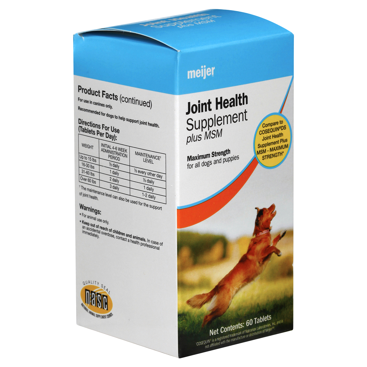 slide 5 of 6, Meijer Joint Health Supplement Plus MSM For Dogs, 60 ct