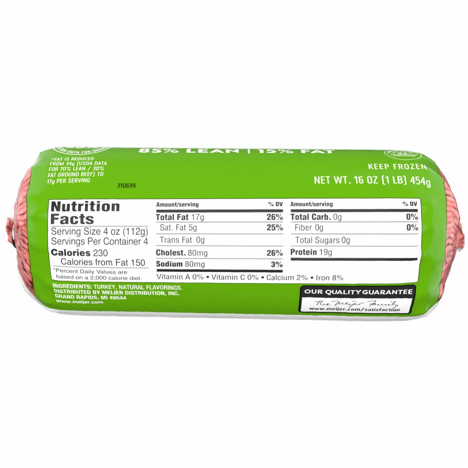 slide 2 of 4, Meijer Turkey Chub Ground 85/15, 16 oz