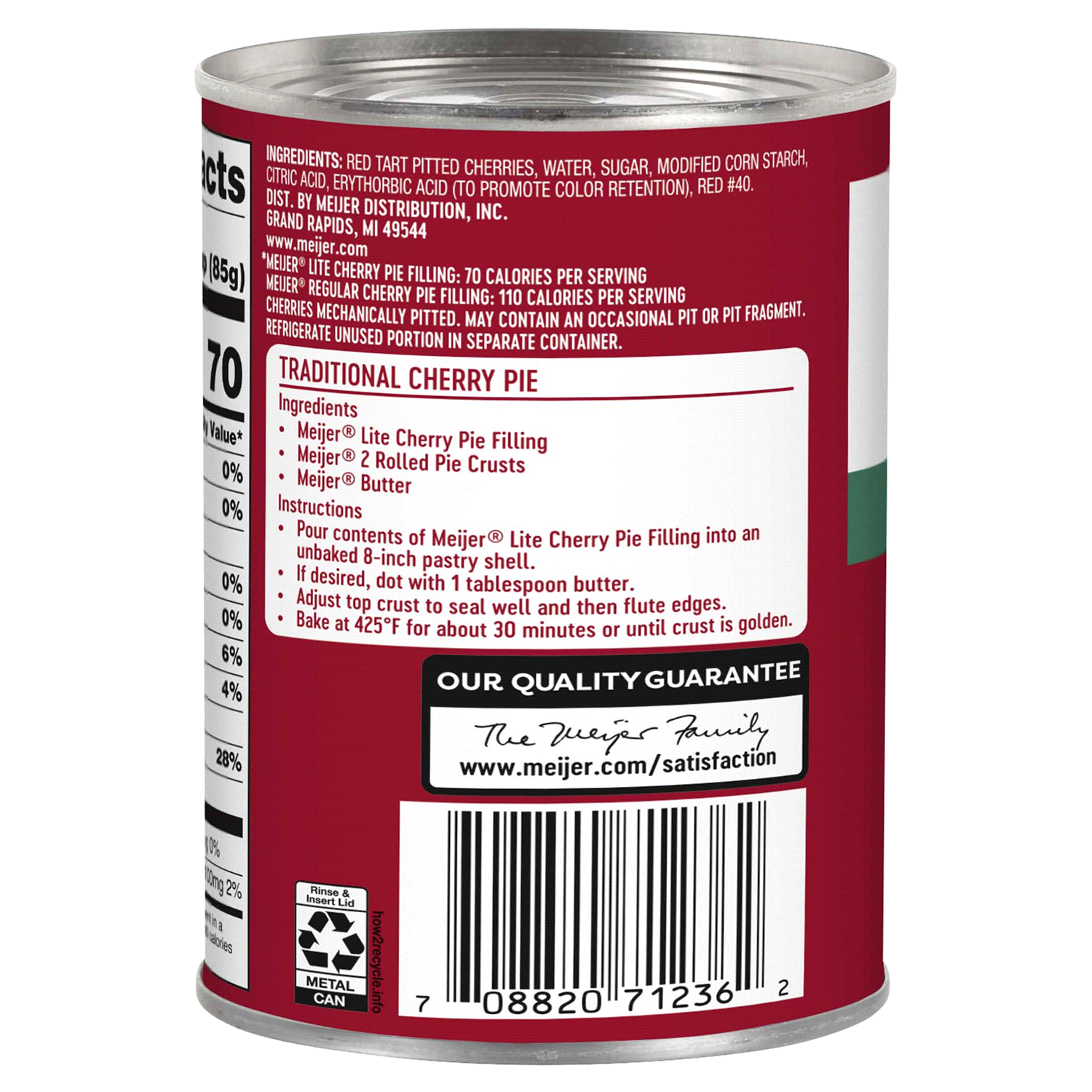 slide 2 of 3, Meijer Lite Cherry Pie Filling, 21 oz