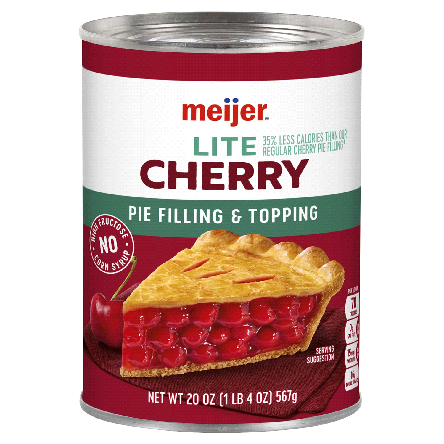 slide 1 of 3, Meijer Lite Cherry Pie Filling, 21 oz