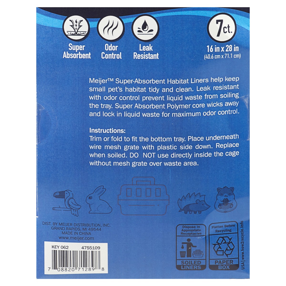 slide 2 of 2, Meijer Habitat Liners, Small Pets, Super-Absorbent, 7 ct