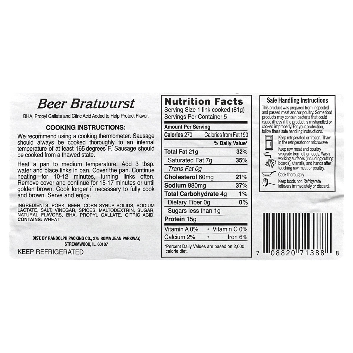 slide 2 of 2, Bells Two Hearted Beer Bratwurst 19 oz, 19 oz