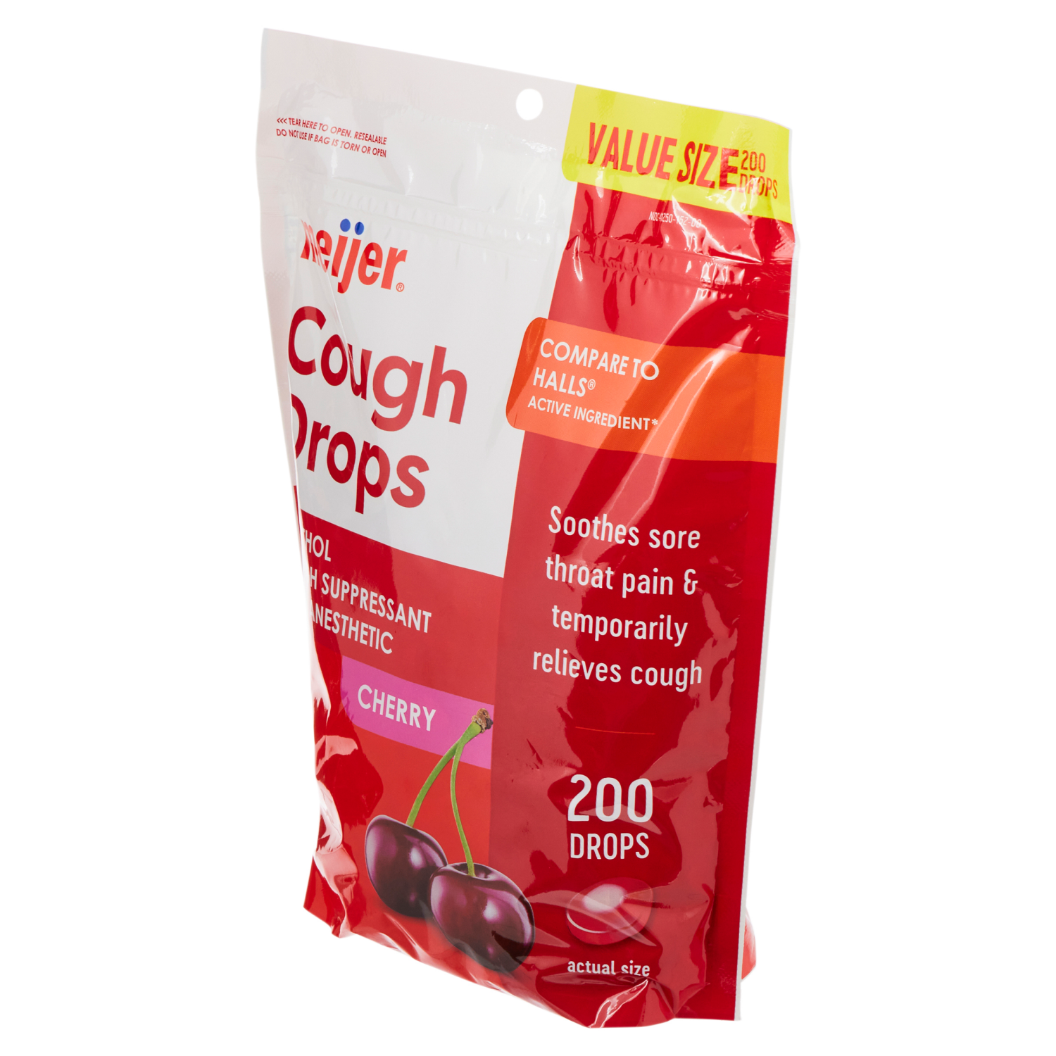 slide 3 of 3, Meijer Value Size Cherry Cough Drops, 200 ct