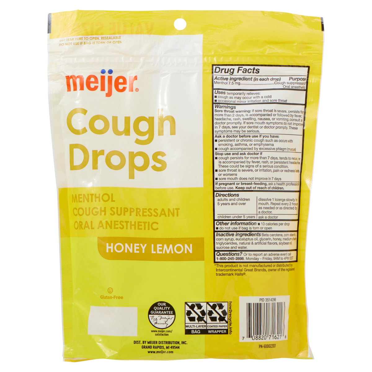slide 2 of 3, Meijer Honey Lemon Cough Drops, 200 ct