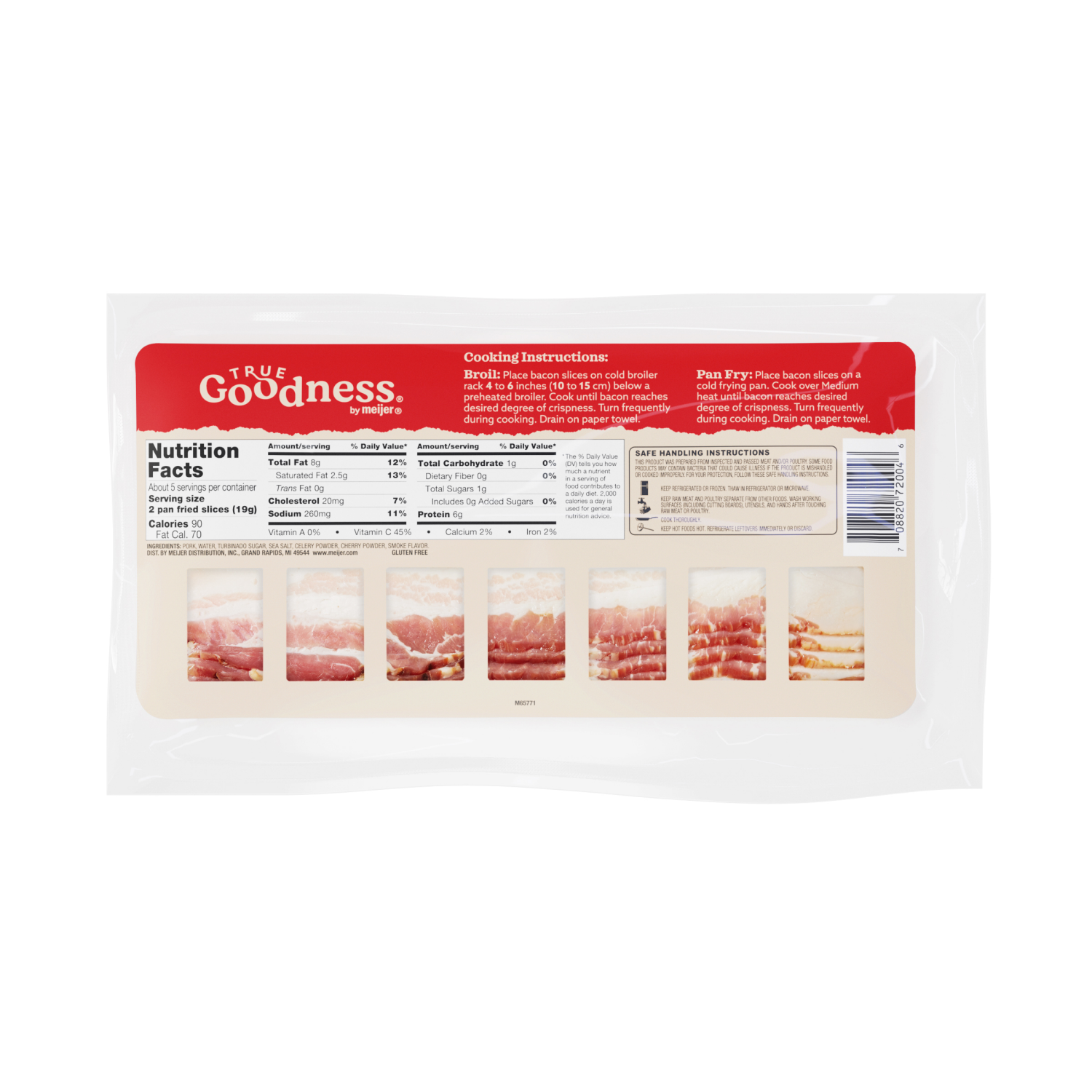 slide 2 of 2, True Goodness Hardwood Smoked Uncured Bacon, 12 oz, 12 oz