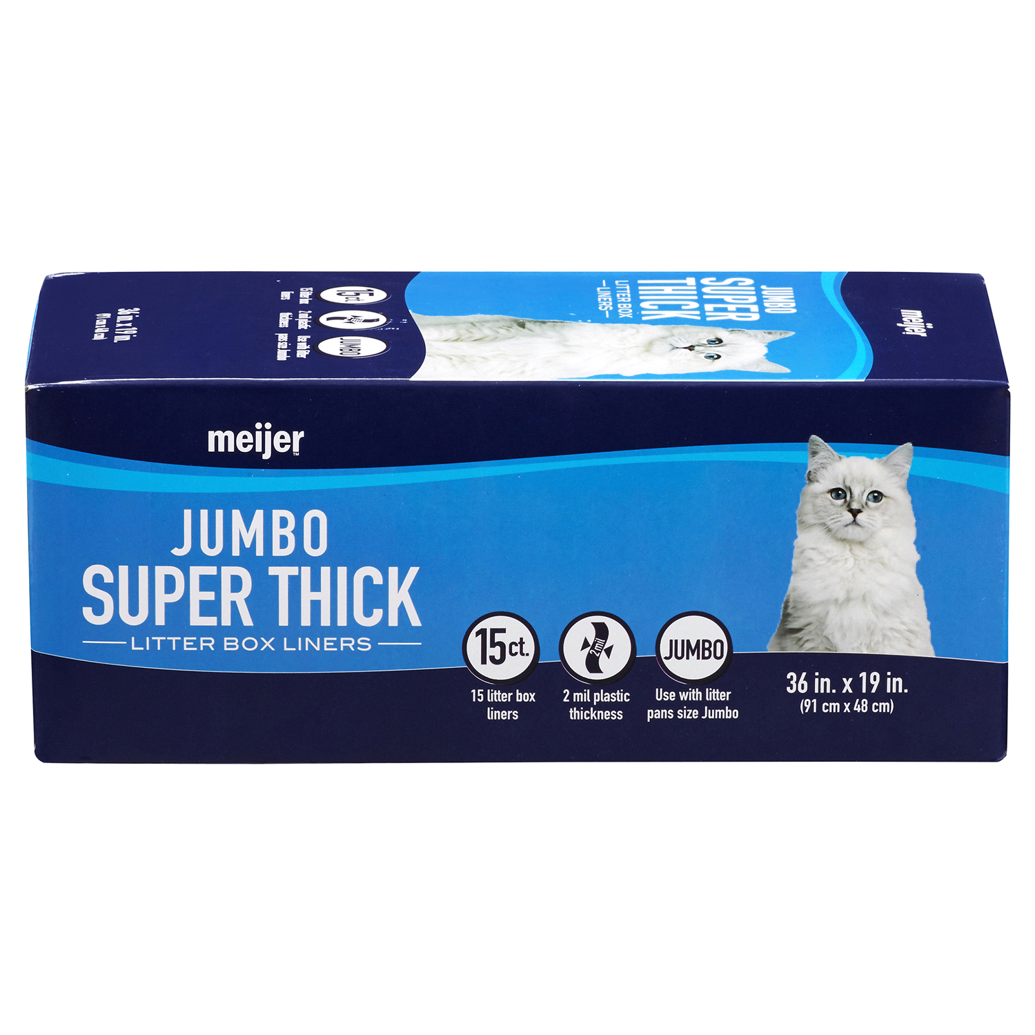 slide 2 of 5, Meijer Super Thick Litter Box Liners, Jumbo, 15 ct