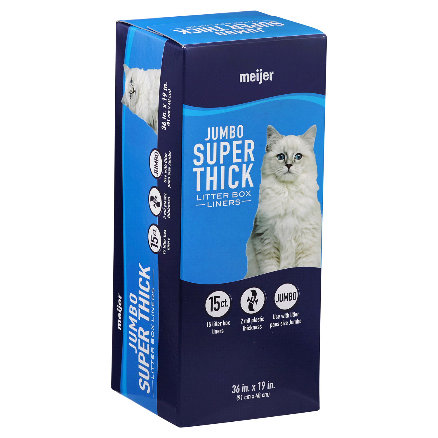 slide 4 of 5, Meijer Super Thick Litter Box Liners, Jumbo, 15 ct