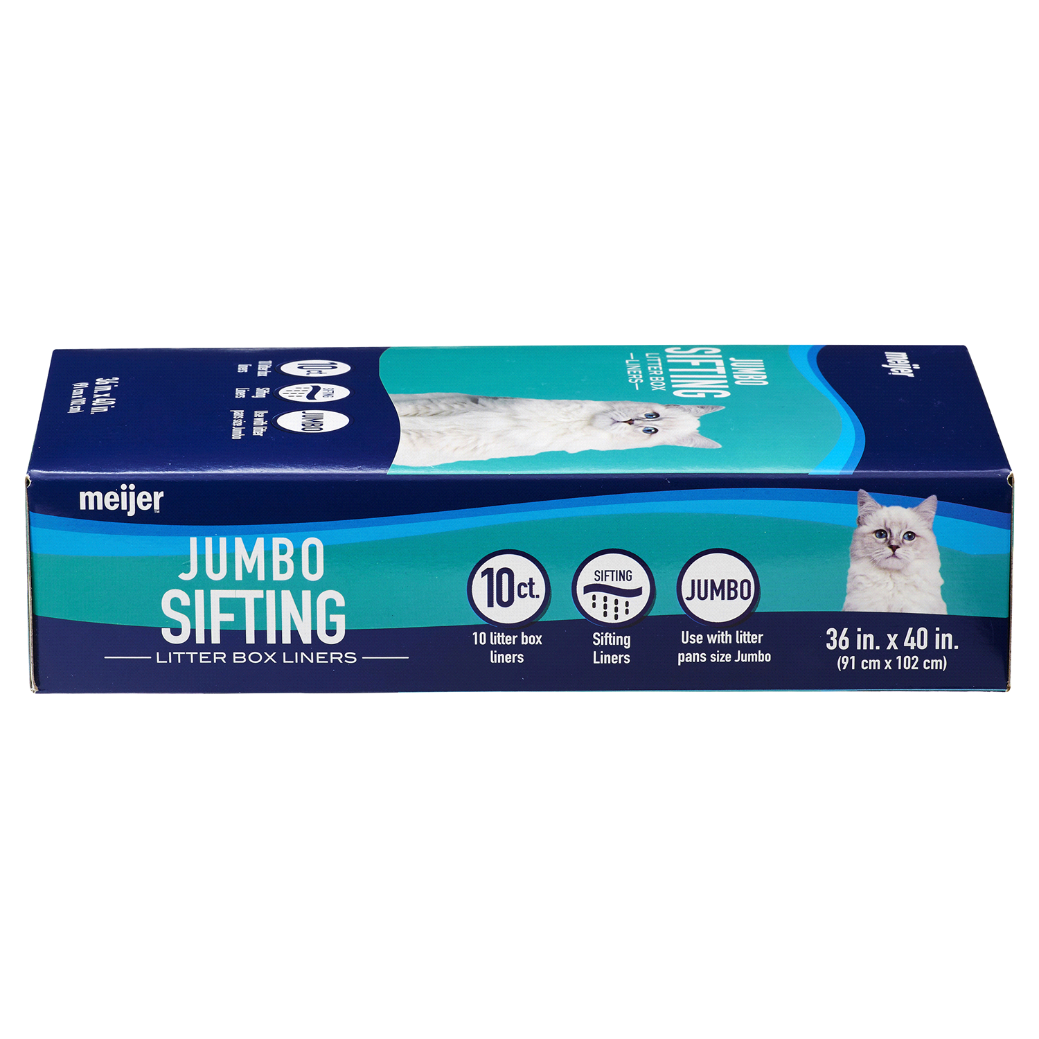 slide 2 of 5, Meijer Jumbo Sifting Cat Litter Box Liners, 10 ct