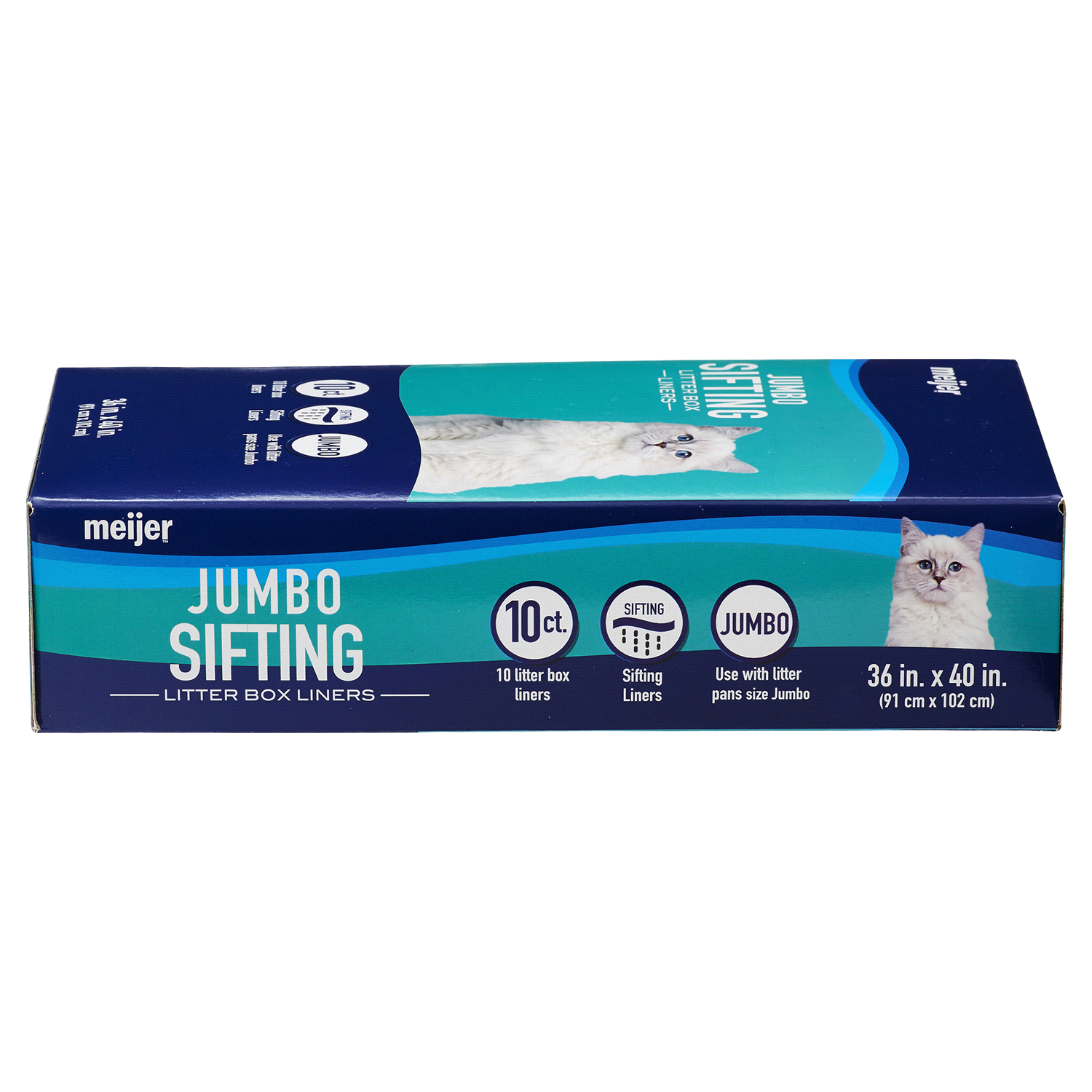 slide 3 of 5, Meijer Jumbo Sifting Cat Litter Box Liners, 10 ct